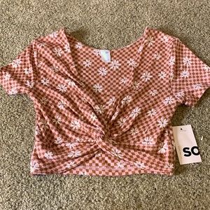 Cute plunge neck top